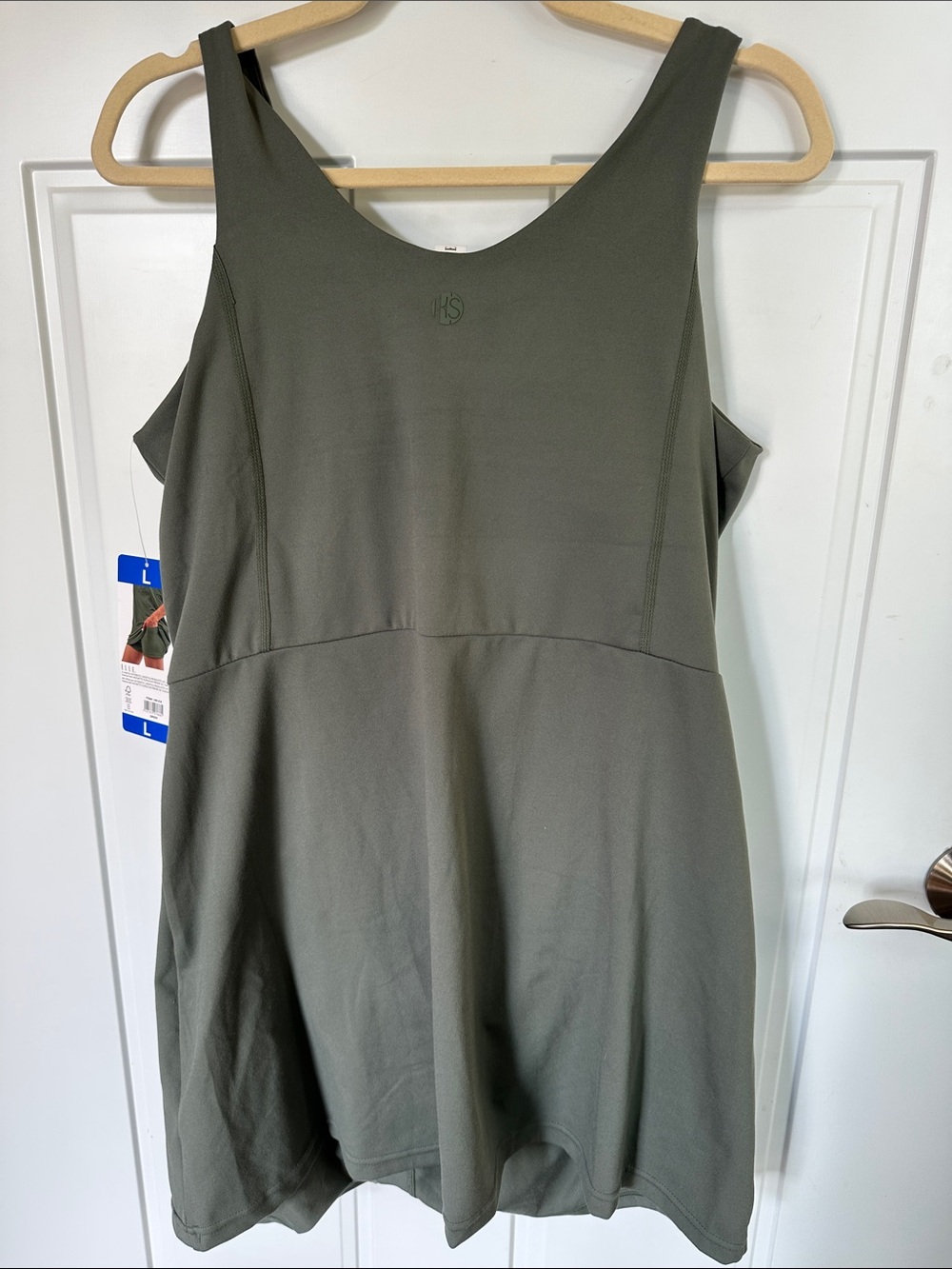 NWT Elle Sport Olive Green Sleeveless Athletic Dress Cool Summer - Picture 5 of 6